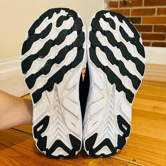 Hoka One One Clifton 8 Men’s Size 11 ‘Black/white’ Running Shoes 1119393 BWHT - Picture 12 of 16